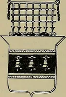An illustration from America heraldica : a compilation of coats of arms, crests and mottoes of prominent American families settled in this country before 1800 (1889)