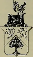 An illustration from America heraldica : a compilation of coats of arms, crests and mottoes of prominent American families settled in this country before 1800 (1889)