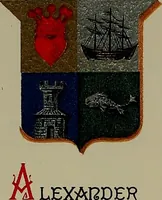 An illustration from America heraldica : a compilation of coats of arms, crests and mottoes of prominent American families settled in this country before 1800 (1889)