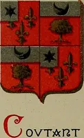 An illustration from America heraldica : a compilation of coats of arms, crests and mottoes of prominent American families settled in this country before 1800 (1889)