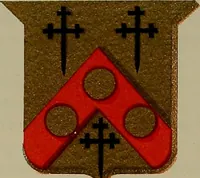 An illustration from America heraldica : a compilation of coats of arms, crests and mottoes of prominent American families settled in this country before 1800 (1889)