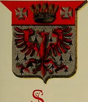 An illustration from America heraldica : a compilation of coats of arms, crests and mottoes of prominent American families settled in this country before 1800 (1887)