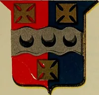 An illustration from America heraldica : a compilation of coats of arms, crests and mottoes of prominent American families settled in this country before 1800 (1887)