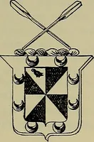 An illustration from America heraldica : a compilation of coats of arms, crests and mottoes of prominent American families settled in this country before 1800 (1887)