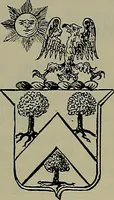An illustration from America heraldica : a compilation of coats of arms, crests and mottoes of prominent American families settled in this country before 1800 (1887)
