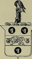 An illustration from America heraldica : a compilation of coats of arms, crests and mottoes of prominent American families settled in this country before 1800 (1887)
