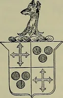 An illustration from America heraldica : a compilation of coats of arms, crests and mottoes of prominent American families settled in this country before 1800 (1887)
