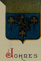 An illustration from America heraldica : a compilation of coats of arms, crests and mottoes of prominent American families settled in this country before 1800 (1887)