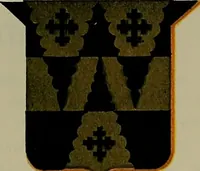An illustration from America heraldica : a compilation of coats of arms, crests and mottoes of prominent American families settled in this country before 1800 (1887)
