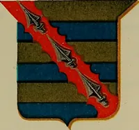 An illustration from America heraldica : a compilation of coats of arms, crests and mottoes of prominent American families settled in this country before 1800 (1887)