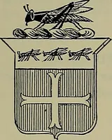 An illustration from America heraldica : a compilation of coats of arms, crests and mottoes of prominent American families settled in this country before 1800 (1887)