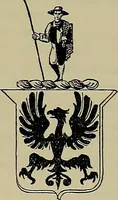 An illustration from America heraldica : a compilation of coats of arms, crests and mottoes of prominent American families settled in this country before 1800 (1887)