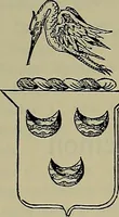 An illustration from America heraldica : a compilation of coats of arms, crests and mottoes of prominent American families settled in this country before 1800 (1887)