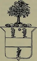 An illustration from America heraldica : a compilation of coats of arms, crests and mottoes of prominent American families settled in this country before 1800 (1887)