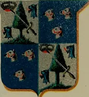 An illustration from America heraldica : a compilation of coats of arms, crests and mottoes of prominent American families settled in this country before 1800 (1887)