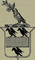 An illustration from America heraldica : a compilation of coats of arms, crests and mottoes of prominent American families settled in this country before 1800 (1887)