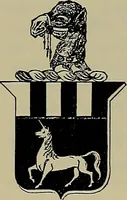 An illustration from America heraldica : a compilation of coats of arms, crests and mottoes of prominent American families settled in this country before 1800 (1887)