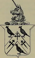 An illustration from America heraldica : a compilation of coats of arms, crests and mottoes of prominent American families settled in this country before 1800 (1887)