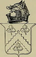 An illustration from America heraldica : a compilation of coats of arms, crests and mottoes of prominent American families settled in this country before 1800 (1887)