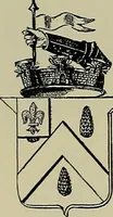 An illustration from America heraldica : a compilation of coats of arms, crests and mottoes of prominent American families settled in this country before 1800 (1887)