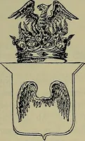 An illustration from America heraldica : a compilation of coats of arms, crests and mottoes of prominent American families settled in this country before 1800 (1887)