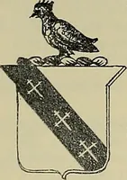 An illustration from America heraldica : a compilation of coats of arms, crests and mottoes of prominent American families settled in this country before 1800 (1887)