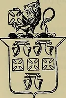 An illustration from America heraldica : a compilation of coats of arms, crests and mottoes of prominent American families settled in this country before 1800 (1887)