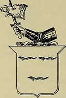 An illustration from America heraldica : a compilation of coats of arms, crests and mottoes of prominent American families settled in this country before 1800 (1887)