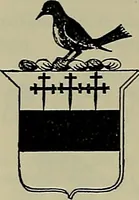 An illustration from America heraldica : a compilation of coats of arms, crests and mottoes of prominent American families settled in this country before 1800 (1887)