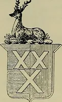 An illustration from America heraldica : a compilation of coats of arms, crests and mottoes of prominent American families settled in this country before 1800 (1887)