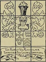 An illustration from America heraldica : a compilation of coats of arms, crests and mottoes of prominent American families settled in this country before 1800 (1887)