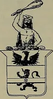 An illustration from America heraldica : a compilation of coats of arms, crests and mottoes of prominent American families settled in this country before 1800 (1887)