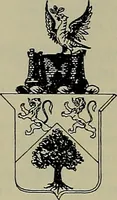An illustration from America heraldica : a compilation of coats of arms, crests and mottoes of prominent American families settled in this country before 1800 (1887)