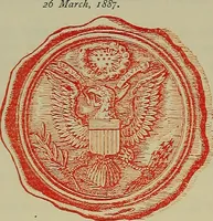 An illustration from America heraldica : a compilation of coats of arms, crests and mottoes of prominent American families settled in this country before 1800 (1887)
