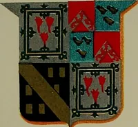 An illustration from America heraldica : a compilation of coats of arms, crests and mottoes of prominent American families settled in this country before 1800 (1887)