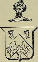 An illustration from America heraldica : a compilation of coats of arms, crests and mottoes of prominent American families settled in this country before 1800 (1887)