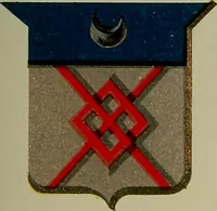 An illustration from America heraldica : a compilation of coats of arms, crests and mottoes of prominent American families settled in this country before 1800 (1887)