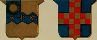 An illustration from America heraldica : a compilation of coats of arms, crests and mottoes of prominent American families settled in this country before 1800 (1887)
