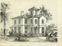 An illustration from The American architect : comprising original designs of cheap country and village residences, with details, specifications, plans and directions, and an estimate of the cost of each design (1849)