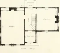 An illustration from The American architect : comprising original designs of cheap country and village residences, with details, specifications, plans and directions, and an estimate of the cost of each design (1849)