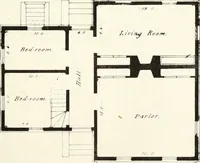 An illustration from The American architect : comprising original designs of cheap country and village residences, with details, specifications, plans and directions, and an estimate of the cost of each design (1849)