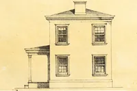 An illustration from The American architect : comprising original designs of cheap country and village residences, with details, specifications, plans and directions, and an estimate of the cost of each design (1849)