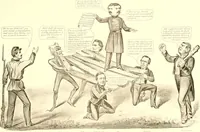 An illustration from American caricatures pertaining to the Civil War (1918)