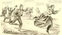 An illustration from American caricatures pertaining to the Civil War (1918)