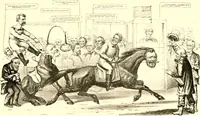 An illustration from American caricatures pertaining to the Civil War (1918)