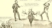 An illustration from American caricatures pertaining to the Civil War (1918)