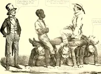An illustration from American caricatures pertaining to the Civil War (1918)