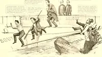 An illustration from American caricatures pertaining to the Civil War (1918)