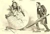 An illustration from American caricatures pertaining to the Civil War (1918)
