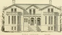 An illustration from The American cottage builder : a series of designs, plans, and specifications, from $200 to $20,000, for homes for the people ; together with warming, ventilation, drainage, painting and landscape gardening (1876)